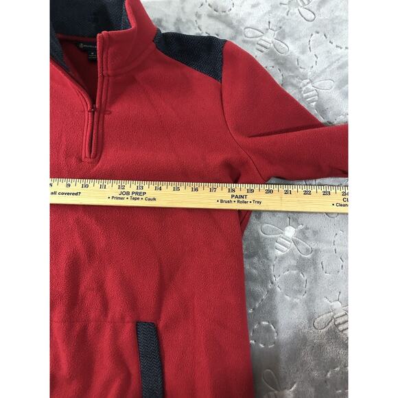Brooks Brothers Fleece 1/4 Zip Sweater Mens Medium Quarter  Pullover Red Sweater - Picture 3 of 4